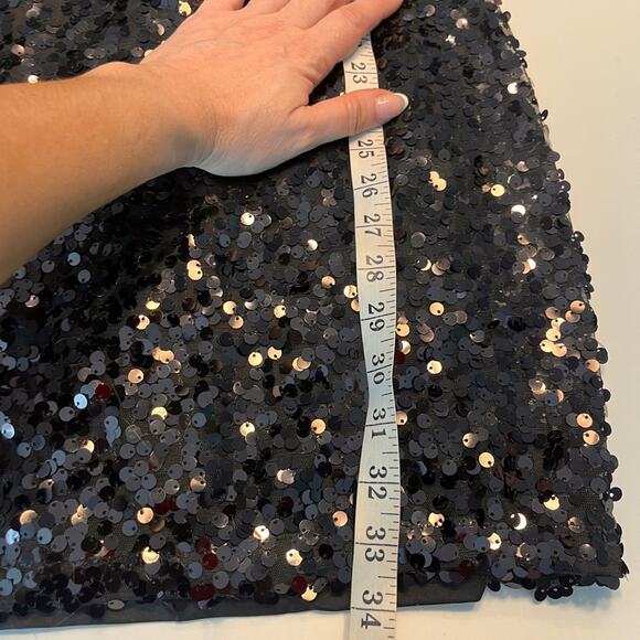 H&M Women’s Black Mock Neck Sequin Long Sleeve mini Dress Size XS - Picture 12 of 12